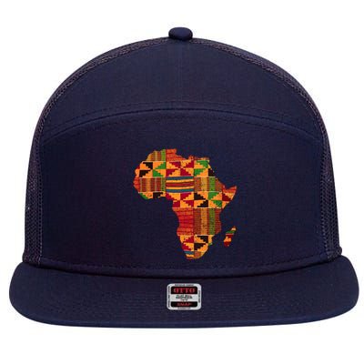 Cool Africa Map Kente Cloth Gift For  Wo African Lover 7 Panel Mesh Trucker Snapback Hat