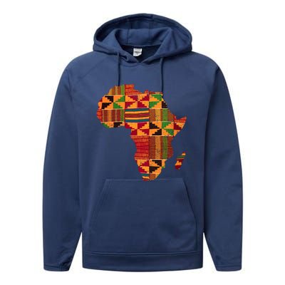 Cool Africa Map Kente Cloth Gift For  Wo African Lover Performance Fleece Hoodie