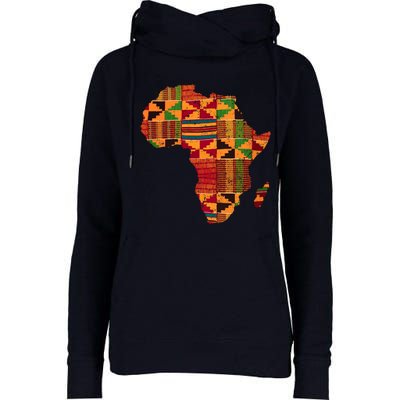 Cool Africa Map Kente Cloth Gift For  Wo African Lover Womens Funnel Neck Pullover Hood