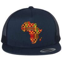 Cool Africa Map Kente Cloth Gift For  Wo African Lover Flat Bill Trucker Hat