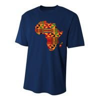 Cool Africa Map Kente Cloth Gift For  Wo African Lover Youth Performance Sprint T-Shirt