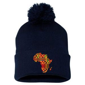 Cool Africa Map Kente Cloth Gift For  Wo African Lover Pom Pom 12in Knit Beanie