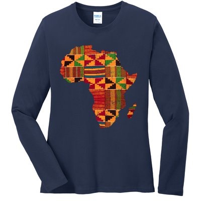 Cool Africa Map Kente Cloth Gift For  Wo African Lover Ladies Long Sleeve Shirt