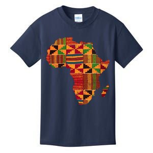 Cool Africa Map Kente Cloth Gift For  Wo African Lover Kids T-Shirt