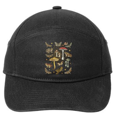 Cottagecore Aesthetic Mushroom Frog Butterfly Goblincore 7-Panel Snapback Hat