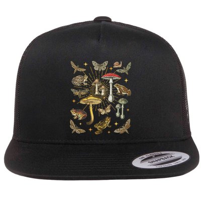 Cottagecore Aesthetic Mushroom Frog Butterfly Goblincore Flatbill Hat