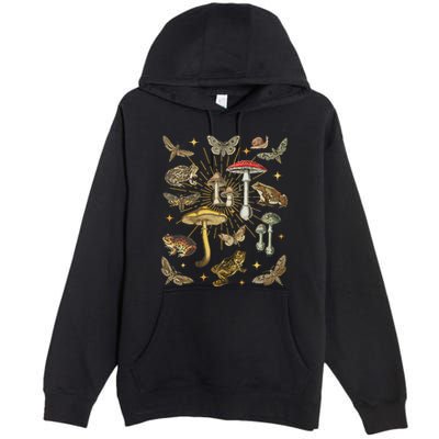 Cottagecore Aesthetic Mushroom Frog Butterfly Goblincore Premium Pullover Hoodie