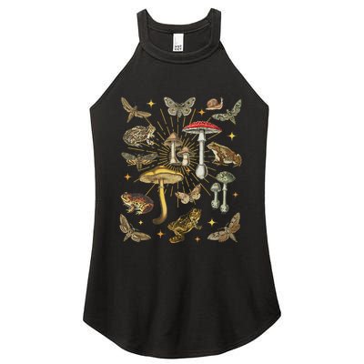 Cottagecore Aesthetic Mushroom Frog Butterfly Goblincore Women's Perfect Tri Rocker Tank
