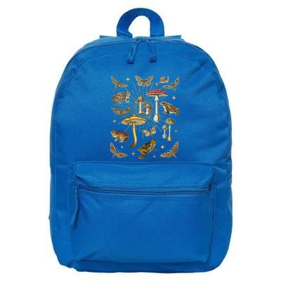 Cottagecore Aesthetic Mushroom Frog Butterfly Goblincore 16 in Basic Backpack