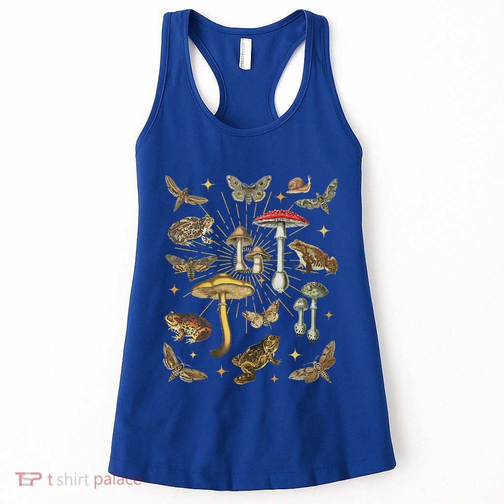 Cottagecore Aesthetic Mushroom Frog Butterfly Goblincore Womens Tank Top