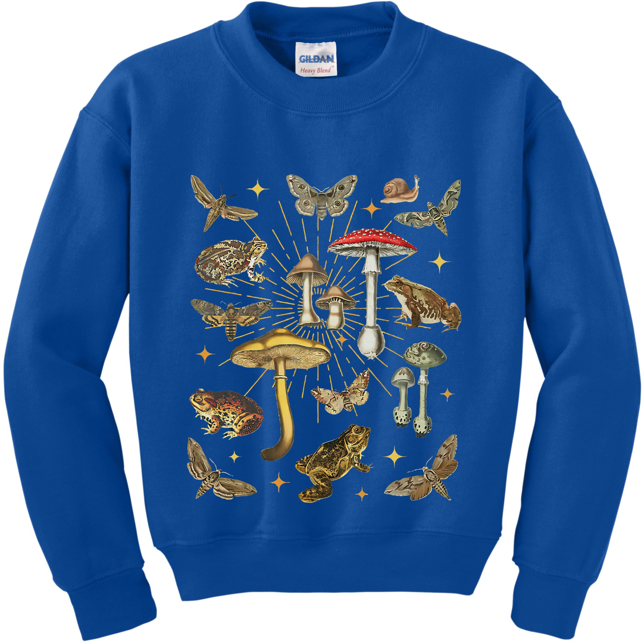Cottagecore Aesthetic Mushroom Frog Butterfly Goblincore Kids Sweatshirt