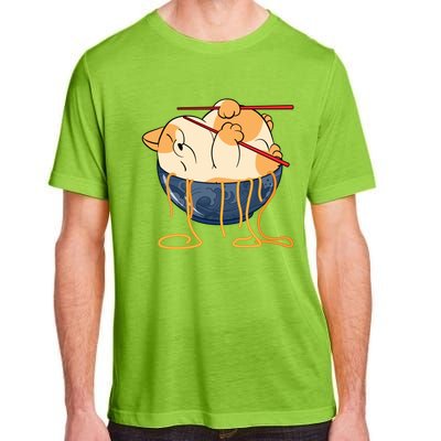 Cute Anime Merch Cat Design Japanese Ramen Noodle Adult ChromaSoft Performance T-Shirt