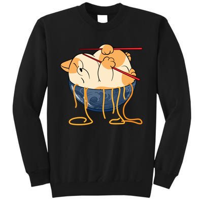 Cute Anime Merch Cat Design Japanese Ramen Noodle Sweatshirt