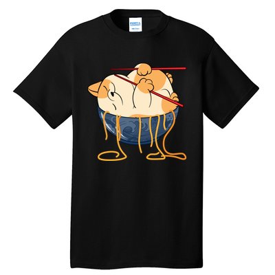 Cute Anime Merch Cat Design Japanese Ramen Noodle Tall T-Shirt