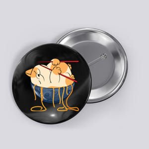 Cute Anime Merch Cat Design Japanese Ramen Noodle Button