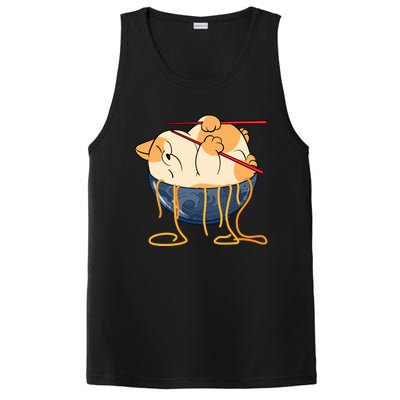 Cute Anime Merch Cat Design Japanese Ramen Noodle PosiCharge Competitor Tank