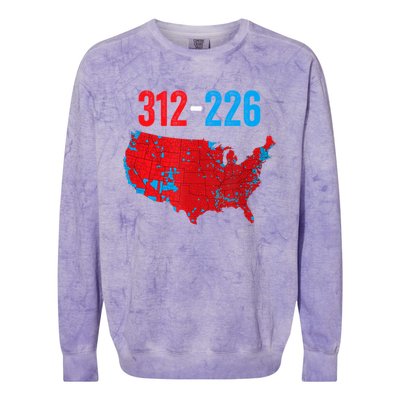 Cool Accurate Map Of 2024 Election Funny Election 312 Vs 226 Colorblast Crewneck Sweatshirt