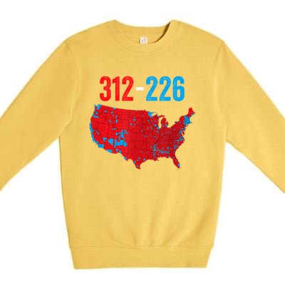 Cool Accurate Map Of 2024 Election Funny Election 312 Vs 226 Premium Crewneck Sweatshirt