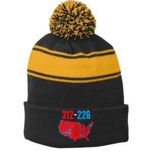 Cool Accurate Map Of 2024 Election Funny Election 312 Vs 226 Stripe Pom Pom Beanie