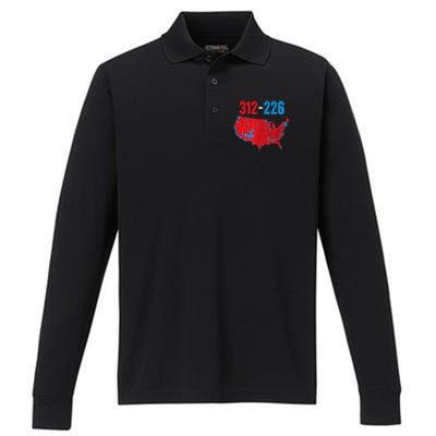 Cool Accurate Map Of 2024 Election Funny Election 312 Vs 226 Performance Long Sleeve Polo