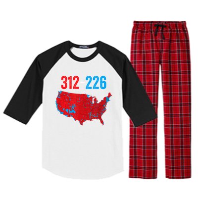 Cool Accurate Map Of 2024 Election Funny Election 312 Vs 226 Raglan Sleeve Pajama Set