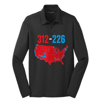 Cool Accurate Map Of 2024 Election Funny Election 312 Vs 226 Silk Touch Performance Long Sleeve Polo