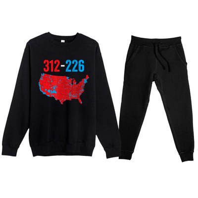 Cool Accurate Map Of 2024 Election Funny Election 312 Vs 226 Premium Crewneck Sweatsuit Set