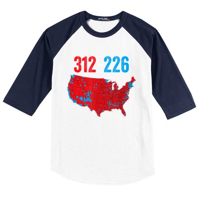 Cool Accurate Map Of 2024 Election Funny Election 312 Vs 226 Baseball Sleeve Shirt