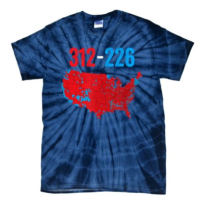 Cool Accurate Map Of 2024 Election Funny Election 312 Vs 226 Tie-Dye T-Shirt