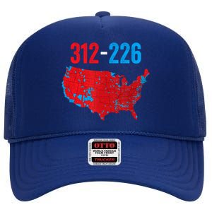 Cool Accurate Map Of 2024 Election Funny Election 312 Vs 226 High Crown Mesh Back Trucker Hat