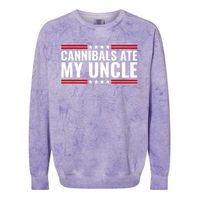 Cannibals Ate My Uncle Joe Biden Political Satire Trump 2024 Colorblast Crewneck Sweatshirt