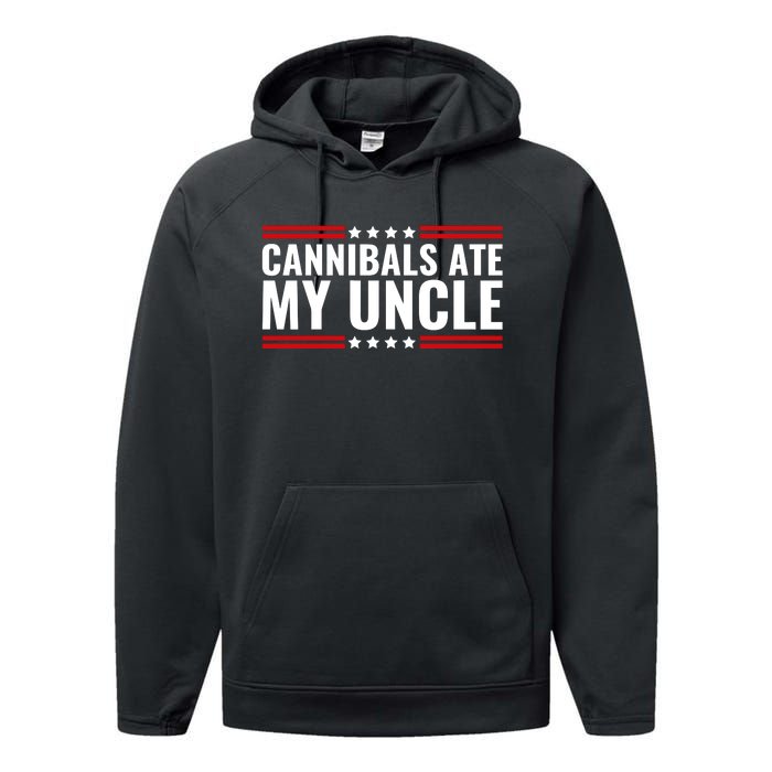 Cannibals Ate My Uncle Joe Biden Political Satire Trump 2024 Performance Fleece Hoodie