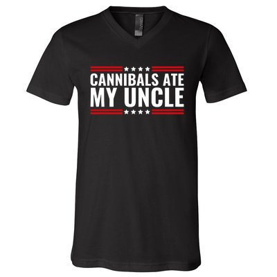 Cannibals Ate My Uncle Joe Biden Political Satire Trump 2024 V-Neck T-Shirt