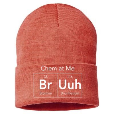 Chem At Me Bruh Funny Chemistry Pun Sustainable Knit Beanie