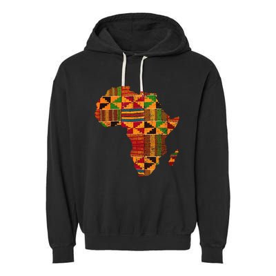 Cool Africa Map Kente Cloth Gift For Men Women African Lover Garment-Dyed Fleece Hoodie