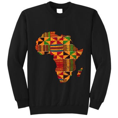 Cool Africa Map Kente Cloth Gift For Men Women African Lover Tall Sweatshirt