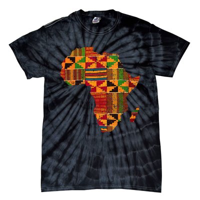 Cool Africa Map Kente Cloth Gift For Men Women African Lover Tie-Dye T-Shirt