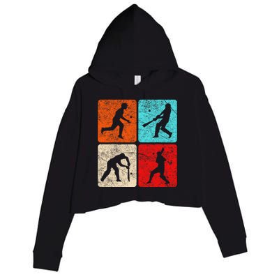 Cricket And Moon Silhouette Halloween Sport Costumes Crop Fleece Hoodie