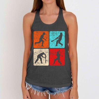 Cricket And Moon Silhouette Halloween Sport Costumes Women's Knotted Racerback Tank