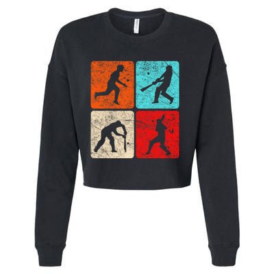 Cricket And Moon Silhouette Halloween Sport Costumes Cropped Pullover Crew