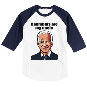 Cannibals Ate My Uncle Funny Joe Biden Baseball Sleeve Shirt