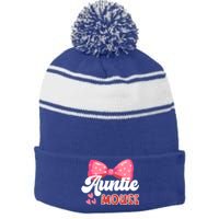 Cute Auntie Mouse Nephew Niece Aunt Meaningful Gift Stripe Pom Pom Beanie