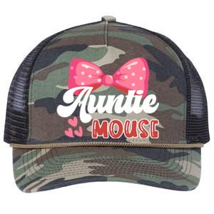 Cute Auntie Mouse Nephew Niece Aunt Meaningful Gift Retro Rope Trucker Hat Cap