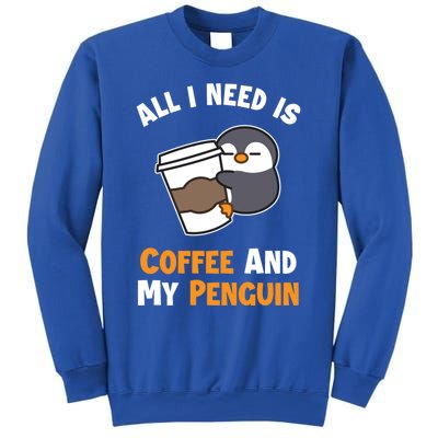 Coffee And My Penguin Sea Bird King Emperor Penguin Gift Sweatshirt