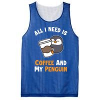 Coffee And My Penguin Sea Bird King Emperor Penguin Gift Mesh Reversible Basketball Jersey Tank