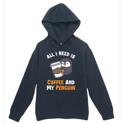 Coffee And My Penguin Sea Bird King Emperor Penguin Gift Urban Pullover Hoodie