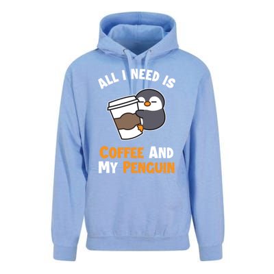 Coffee And My Penguin Sea Bird King Emperor Penguin Gift Unisex Surf Hoodie