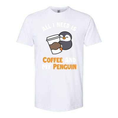 Coffee And My Penguin Sea Bird King Emperor Penguin Gift Softstyle CVC T-Shirt