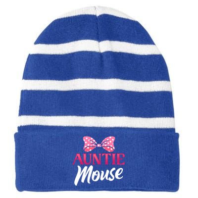 Cute Auntie Mouse Niece Nephew Aunt Gift Striped Beanie with Solid Band