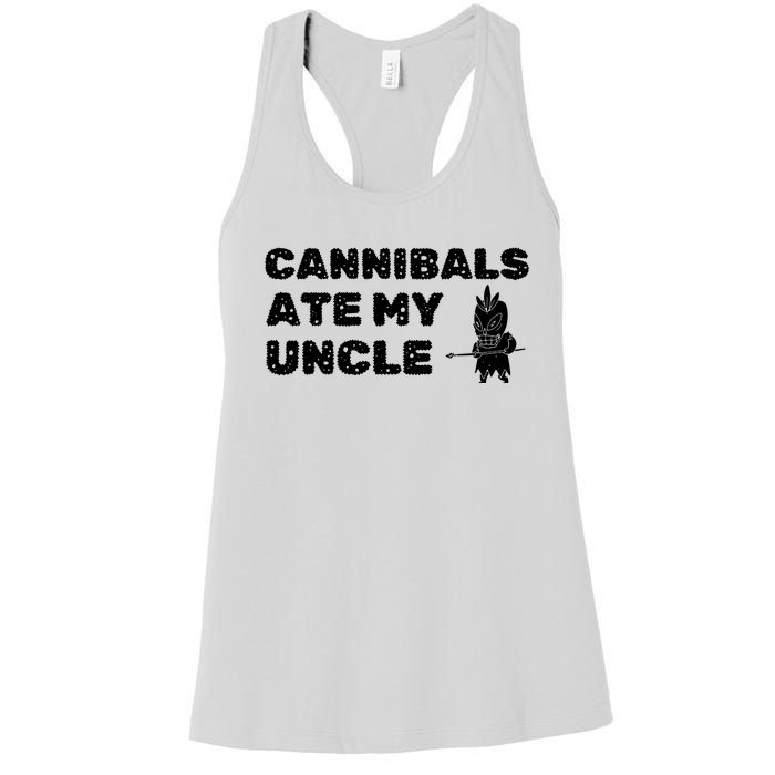 Cannibals Ate My Uncle Joe Biden Political Satire Trump 2024 Women's Racerback Tank